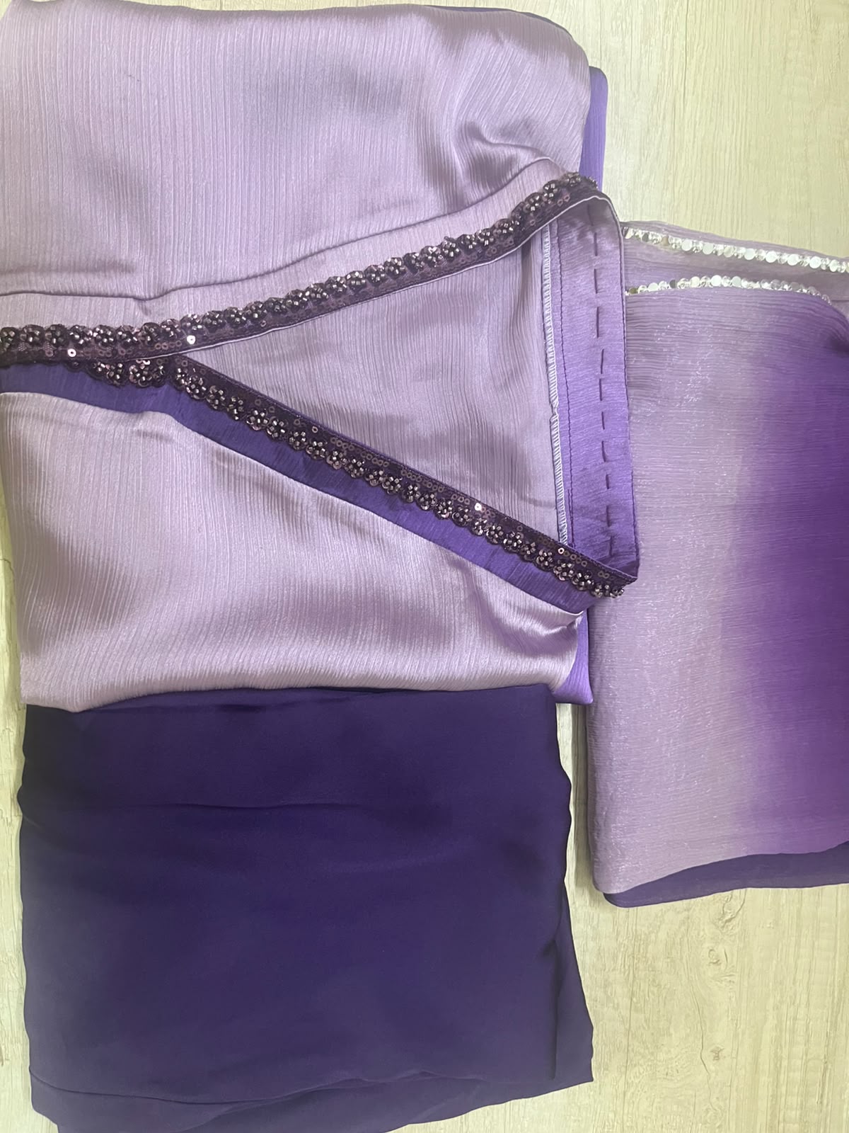 Purple Gradient 3-Piece Dress