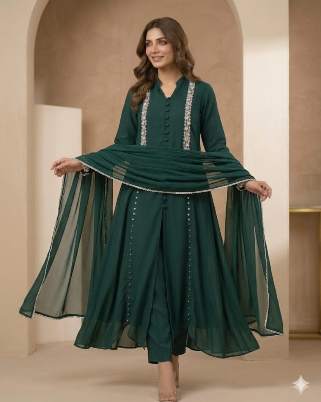 Emerald Flowy 3-Piece Outfit