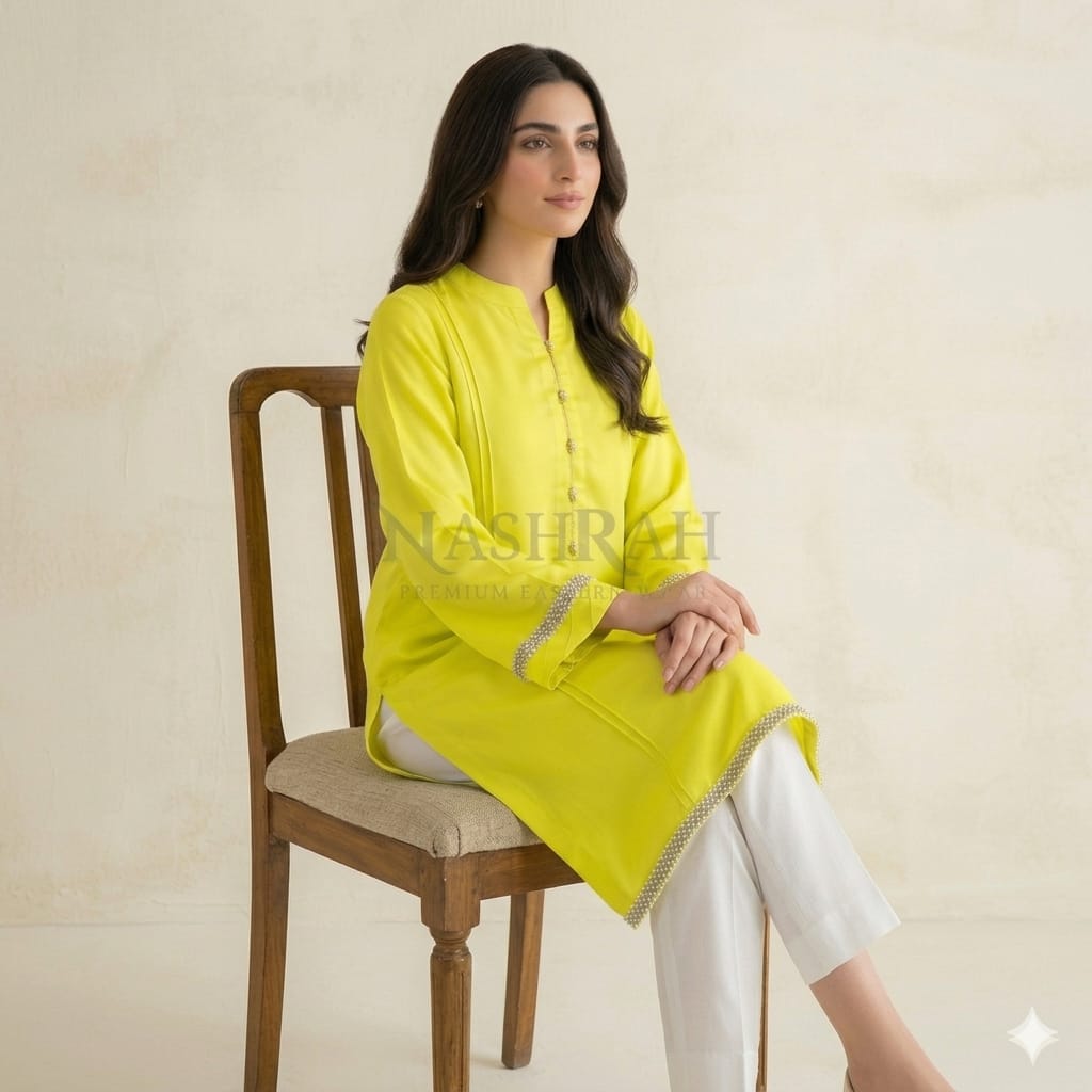 Yellow Straight-Cut Shirt