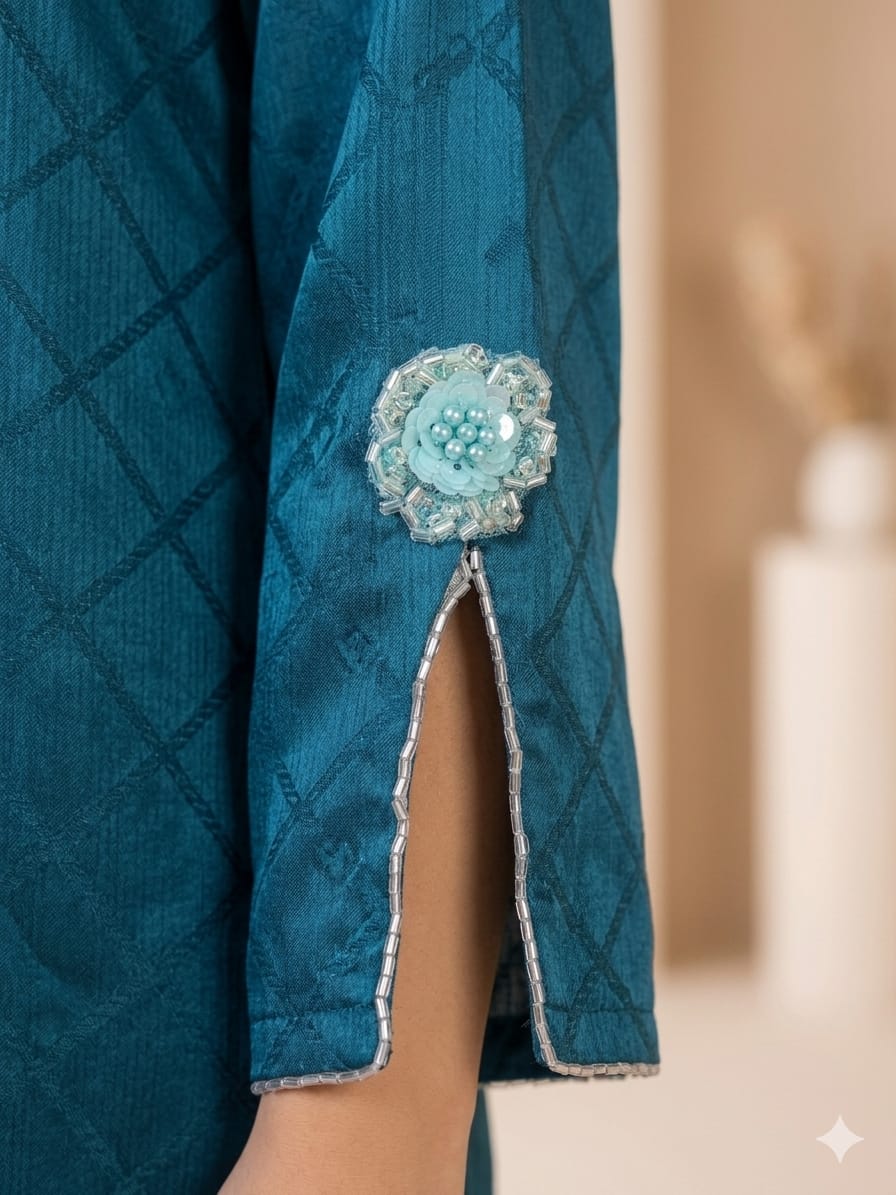 Teal Silk Co-Ord Set