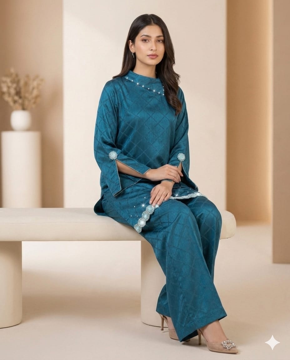 Teal Silk Co-Ord Set